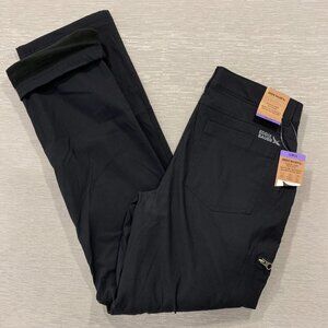 Eddie Bauer Fleece Lined Tech Pants Mens 30 x 34 Black Water Repellent Insulated